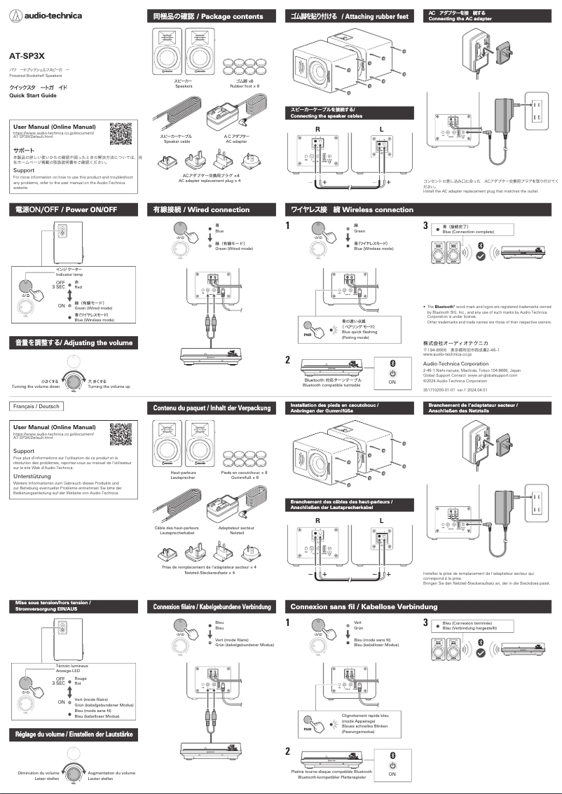Image de la première page du manuel de l'appareil AT-SP3X