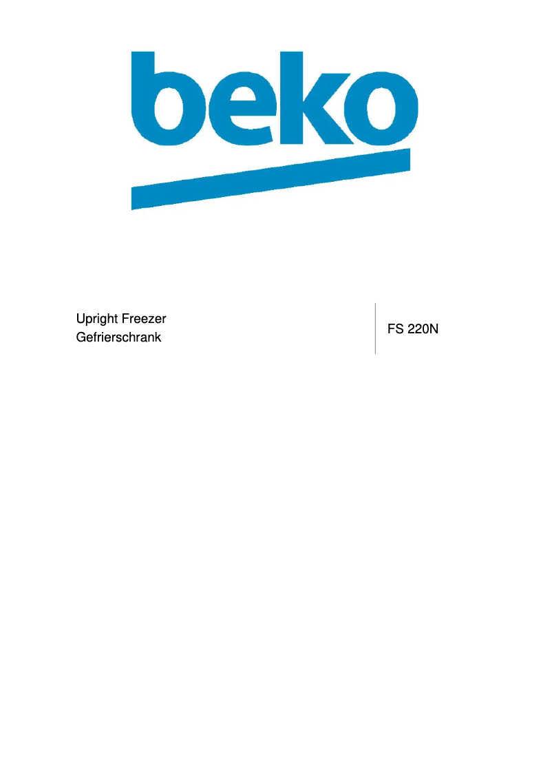 Page 1 de la notice Manuel utilisateur Beko FS 220N