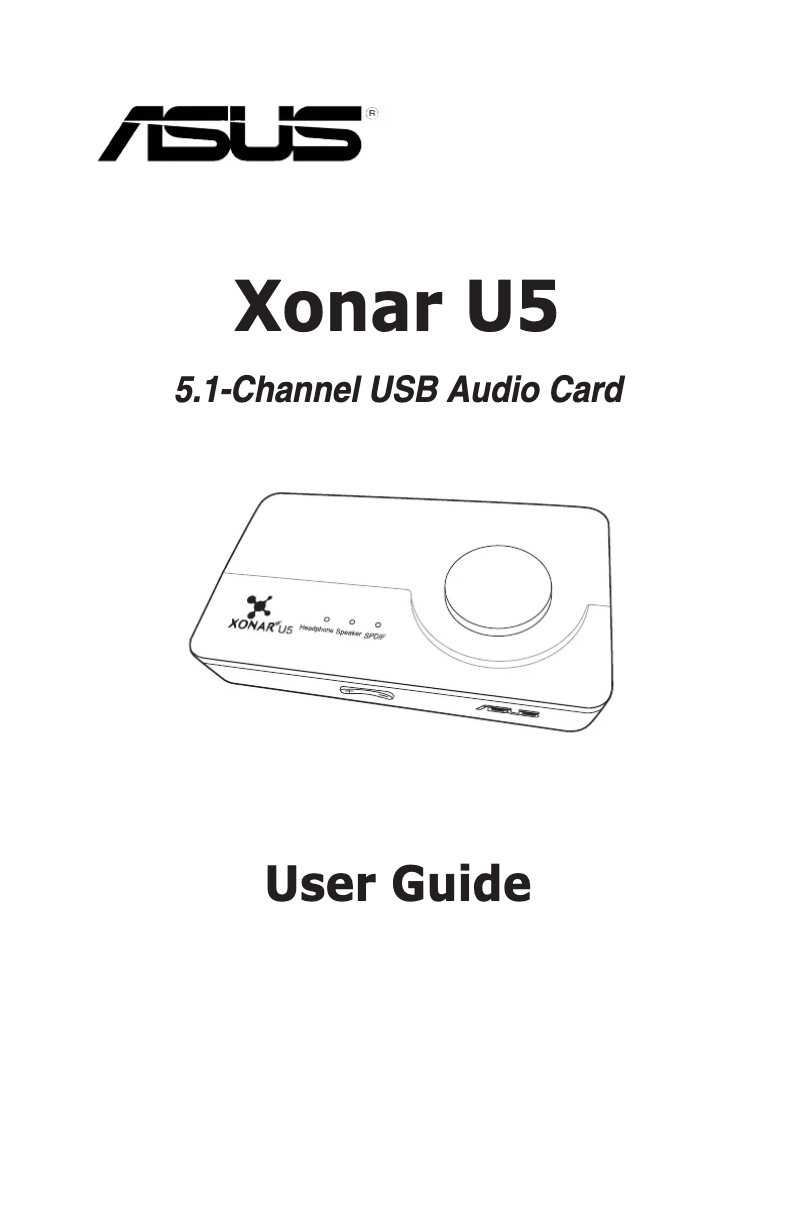 Image de la première page du manuel de l'appareil Xonar U5