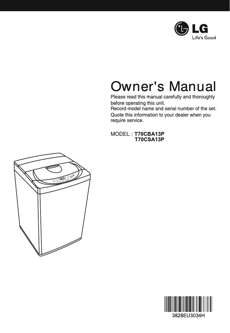 Page 1 de la notice Manuel utilisateur LG T70CSA13P