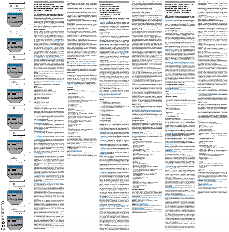 Page 1 de la notice Manuel utilisateur Shelly Plus 2PM