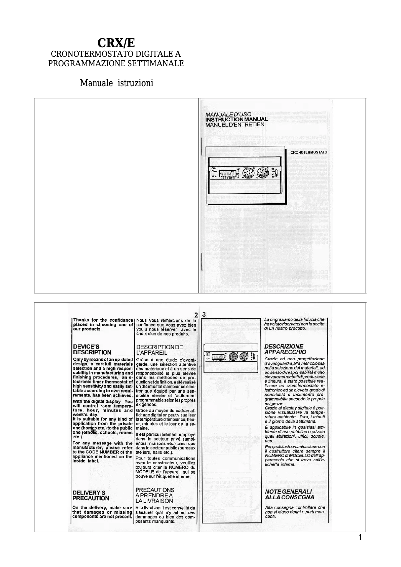 Imagen de la primera página del manual del dispositivo CRX/E