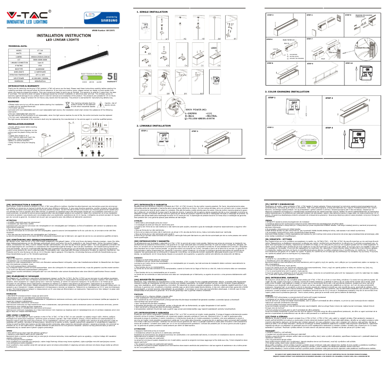 Page 1 de la notice Manuel utilisateur V-TAC VT-7-44