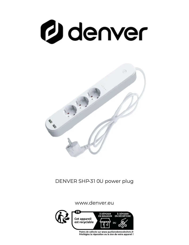 Page n°1 - Manuel utilisateur Denver SHP-310