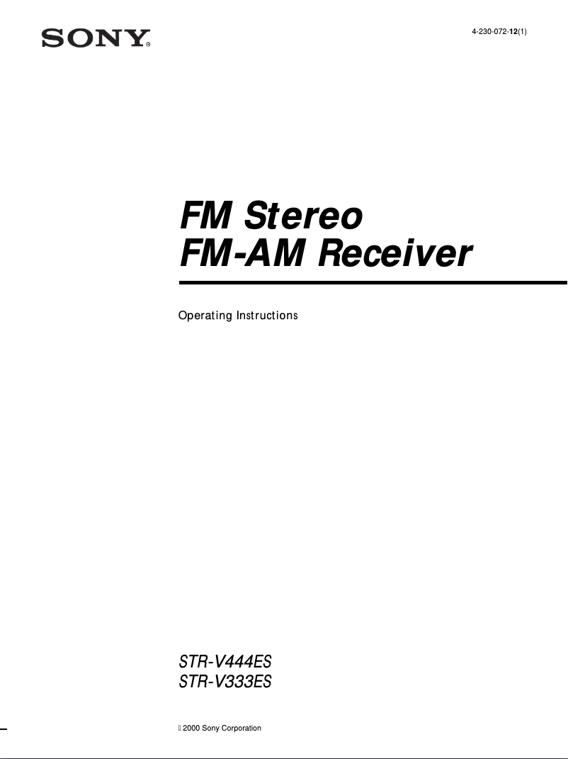 Page 1 de la notice Manuel utilisateur Sony STR-V444ES