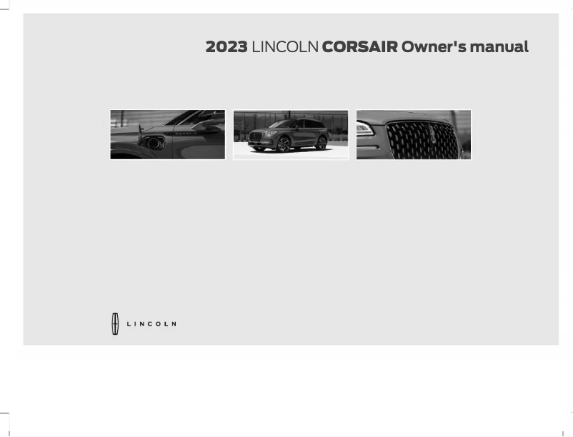 Page n°1 - Manuel utilisateur Lincoln Corsair (2023)