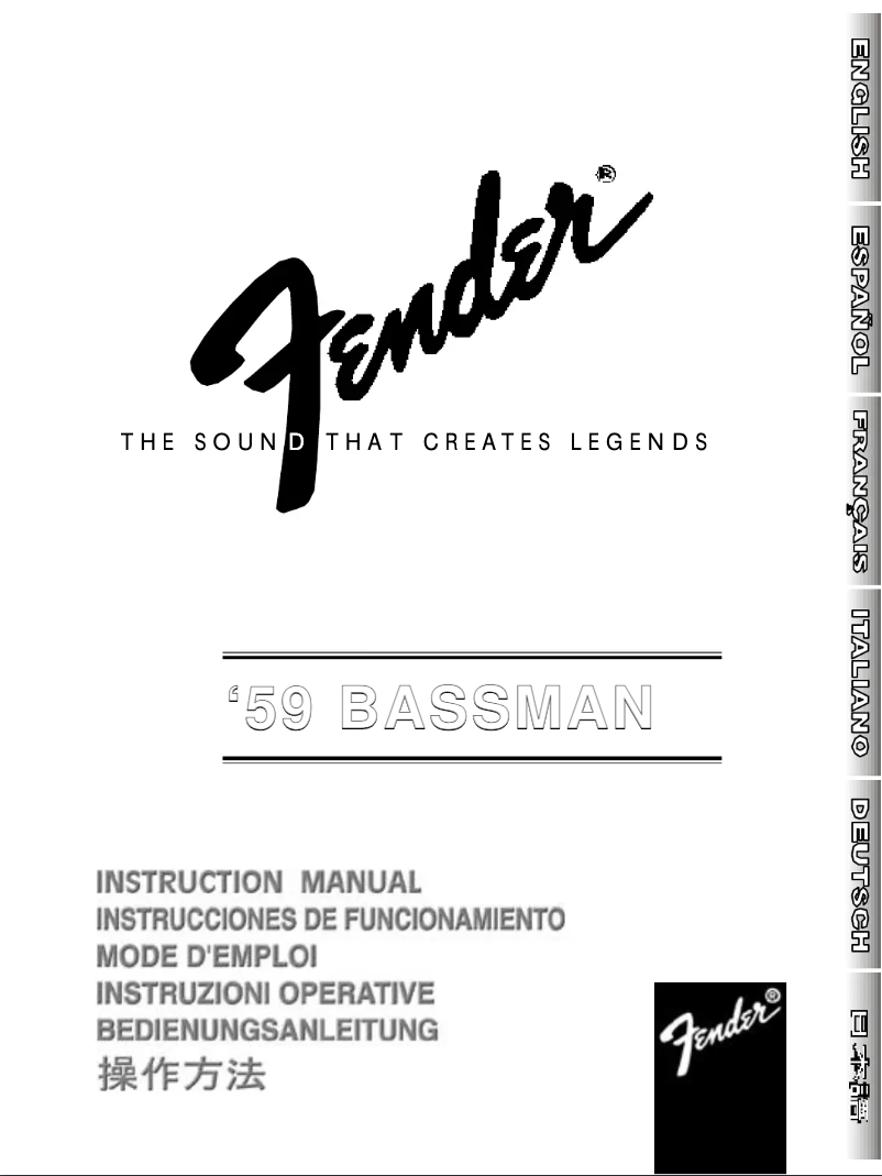 Page n°1 - Manuel utilisateur Fender '59 Bassman Ltd