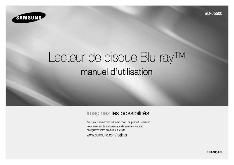 Page 1 de la notice Manuel utilisateur Samsung BD-J5500