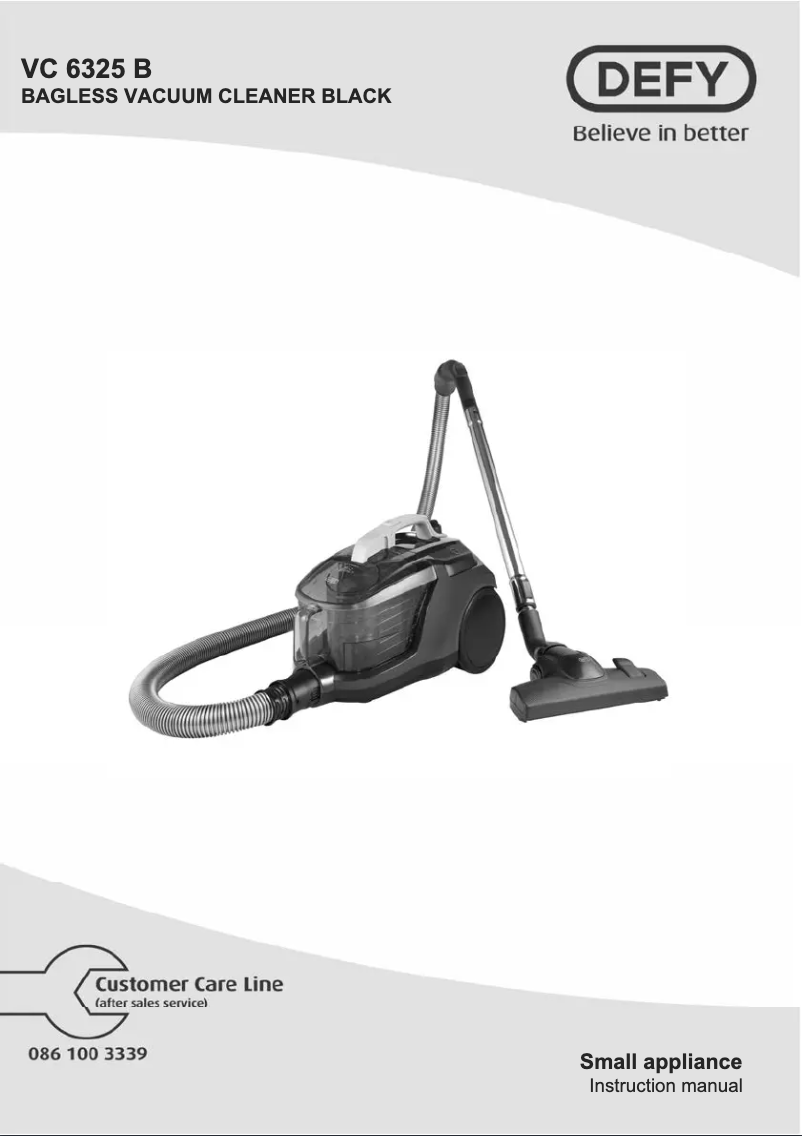 Page 1 de la notice Manuel utilisateur Defy VC6325B