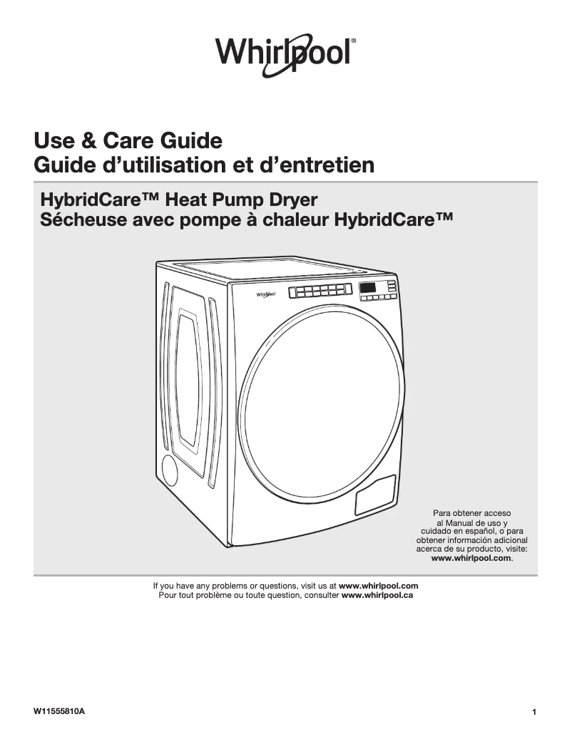 Page n°1 - Manuel d'utilisation et d'entretien Whirlpool WHD862CHC