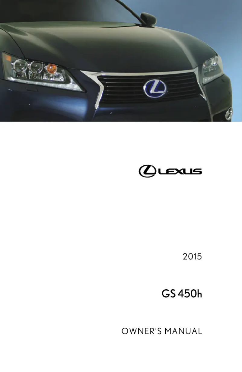 Image de la première page du manuel de l'appareil GS 450h (2015)