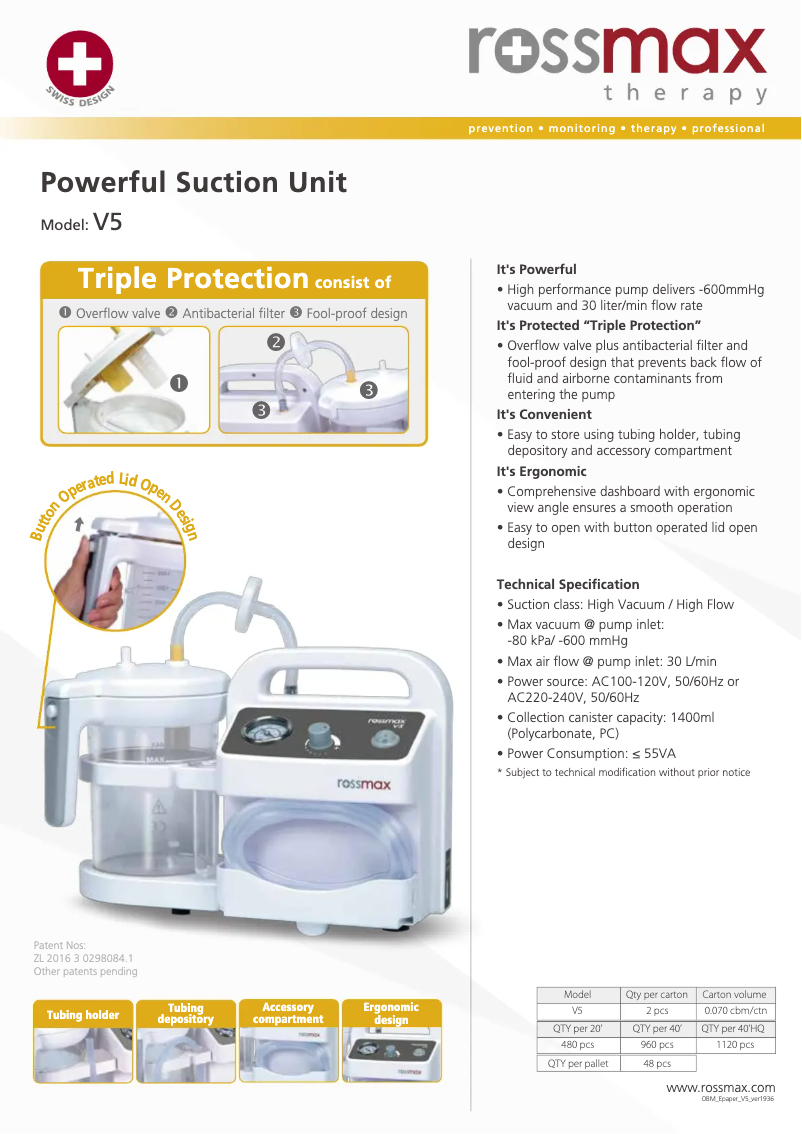 Page n°1 - Brochure Rossmax V5