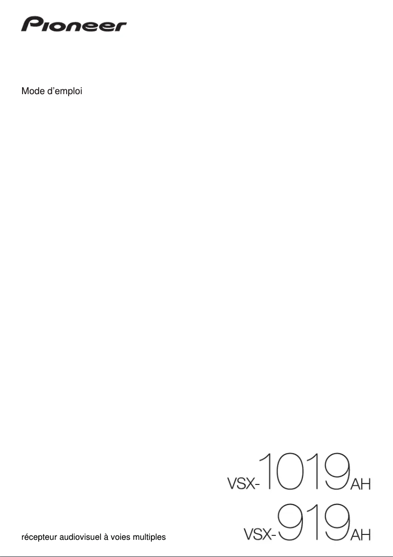 Page n°1 - Manuel utilisateur Pioneer VSX-919AH