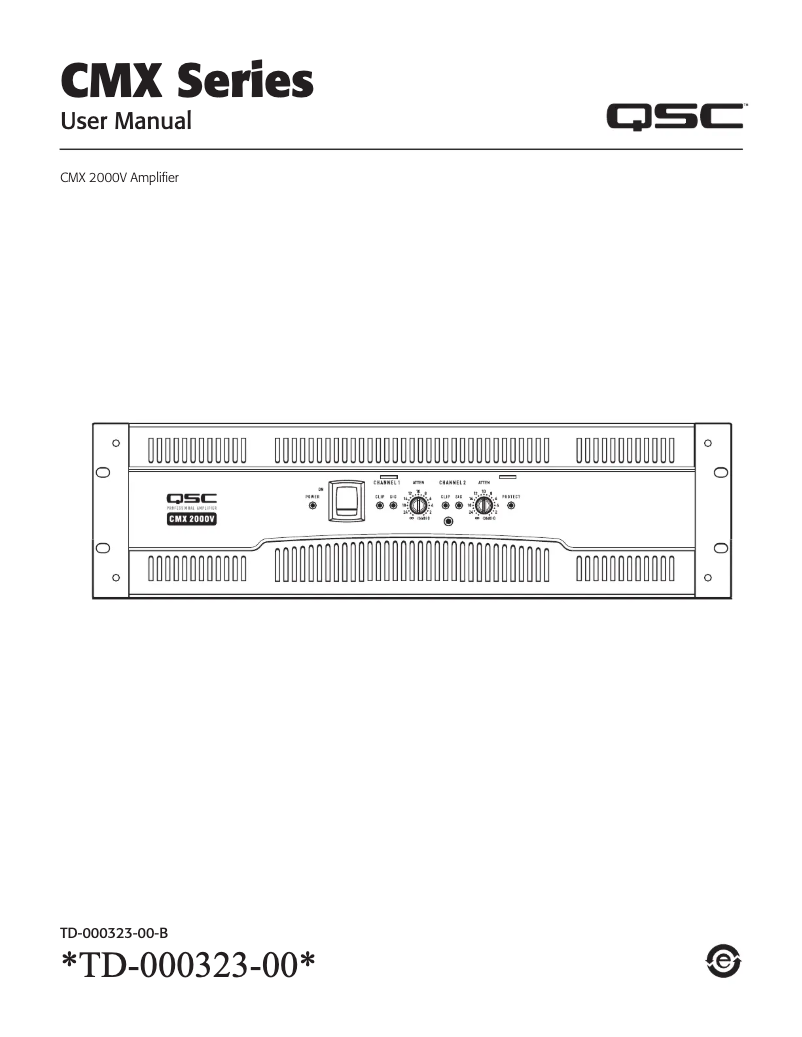 Page 1 de la notice Manuel utilisateur QSC CMX2000V