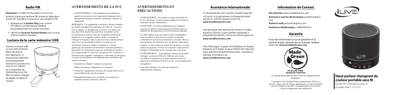 Page 1 de la notice Manuel utilisateur iLive ISB07