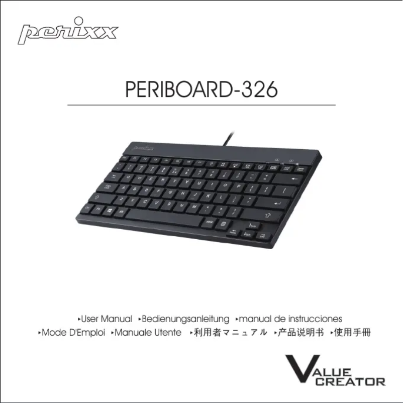 Page n°1 - Manuel utilisateur Perixx PERIBOARD-326