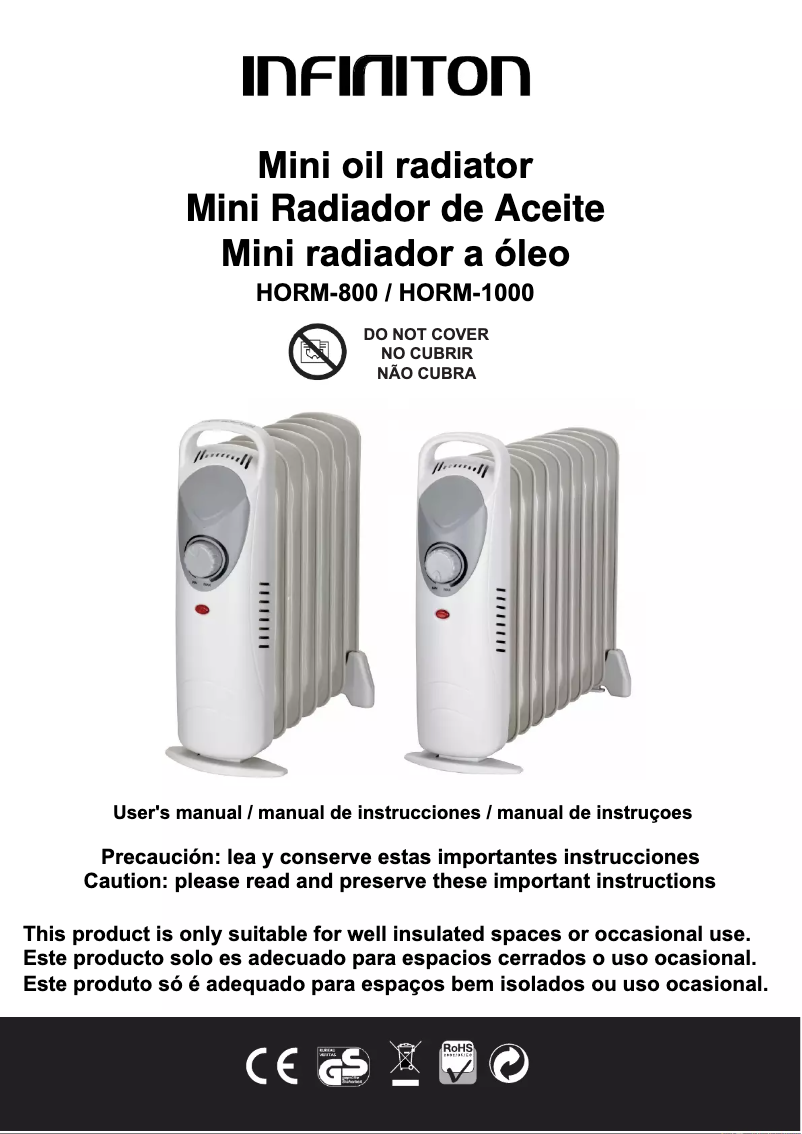 Page n°1 - Manuel utilisateur Infiniton HORM-800