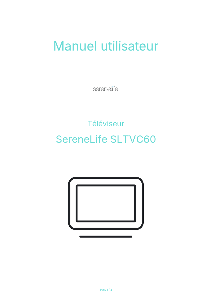 Page n°1 - Manuel utilisateur SereneLife SLTVC60