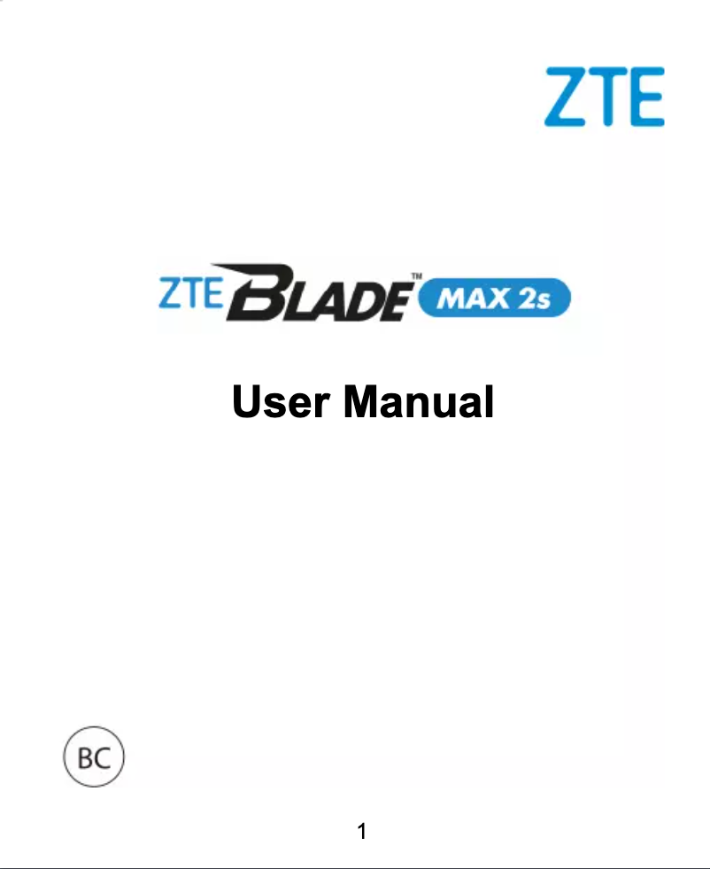 Page n°1 - Manuel utilisateur ZTE Blade Max 2s