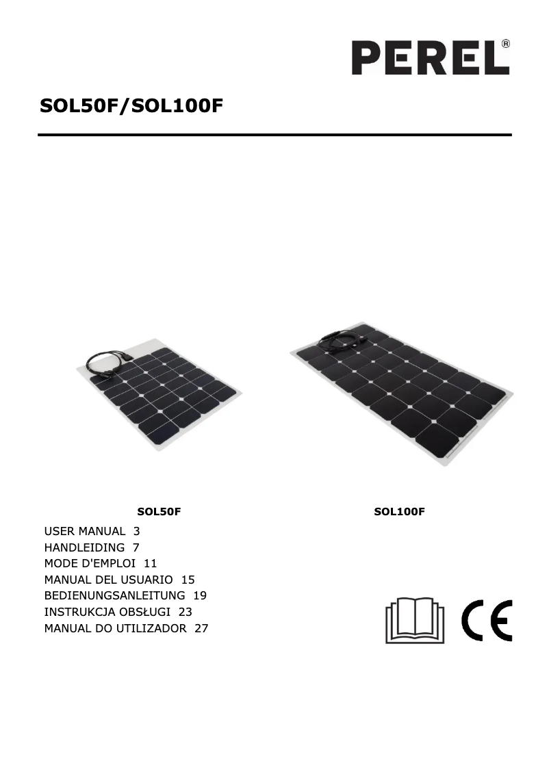 Image de la première page du manuel de l'appareil SOL100F