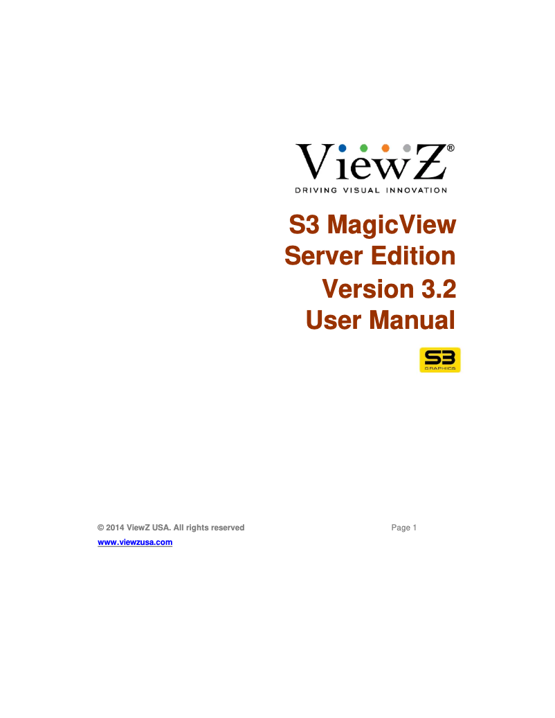 Page n°1 - Manuel utilisateur ViewZ VZ-PRO-MINI