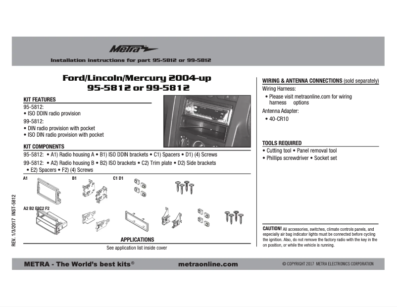 Page n°1 - Mode d'emploi Metra 99-5812