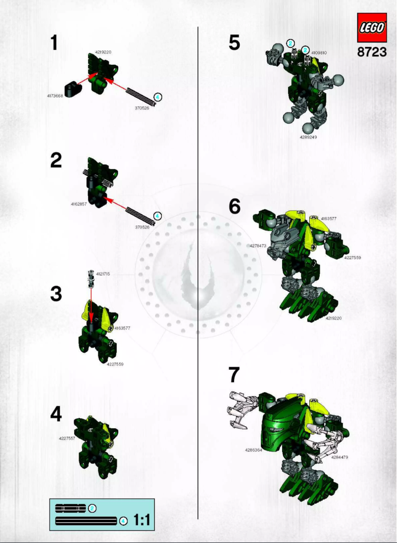 Image de la première page du manuel de l'appareil Bionicle 8723