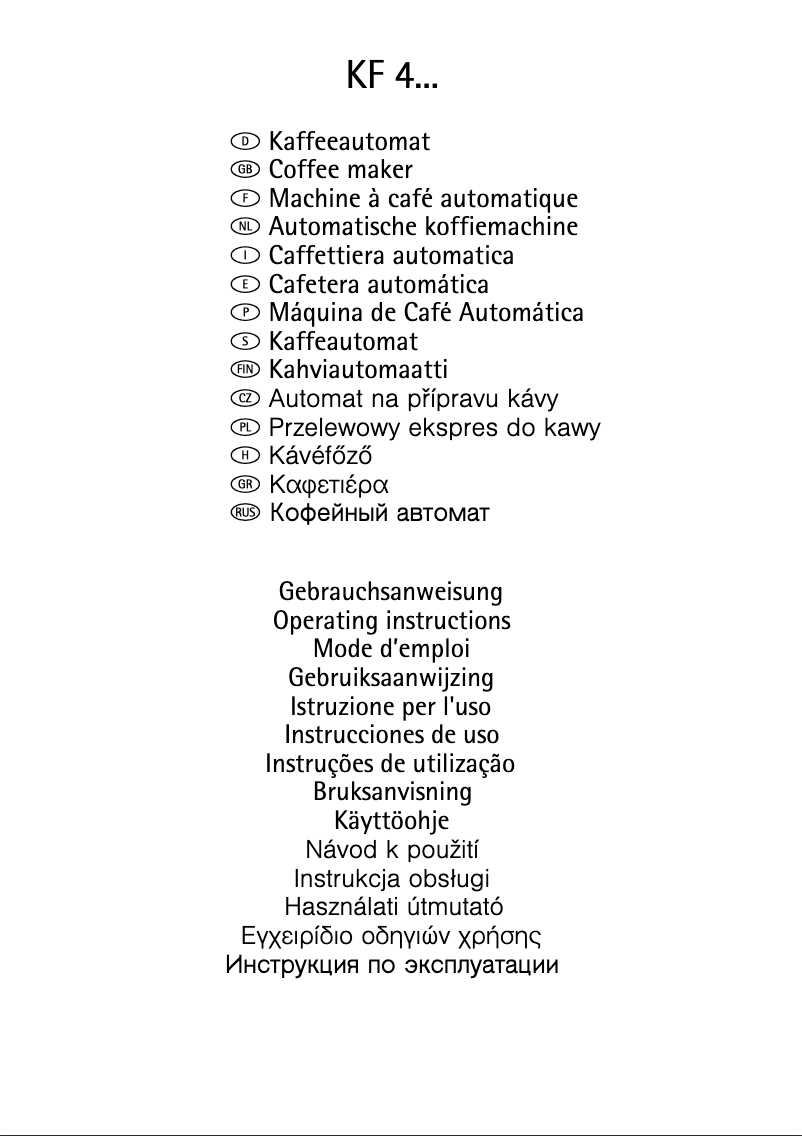 Page 1 de la notice Manuel utilisateur AEG-Electrolux KF 4040