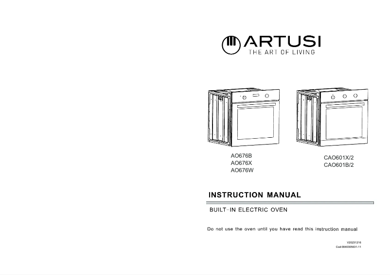 Página 1 del manual Manual de usuario Artusi CAO601