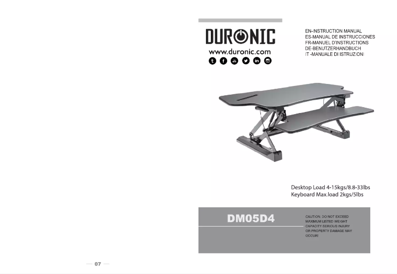 Page 1 de la notice Manuel utilisateur Duronic DM05D4