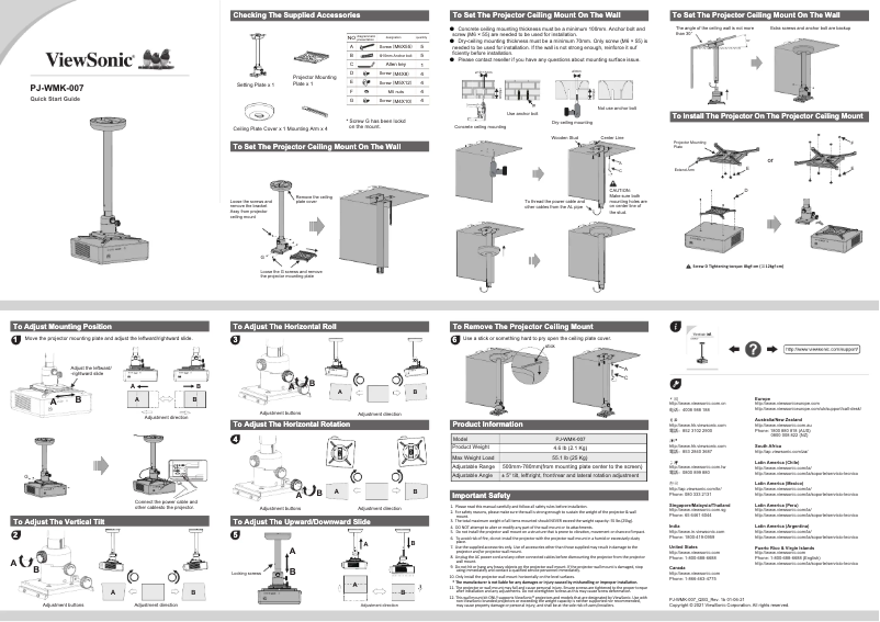 Page 1 de la notice Manuel utilisateur Viewsonic PJ-WMK-007