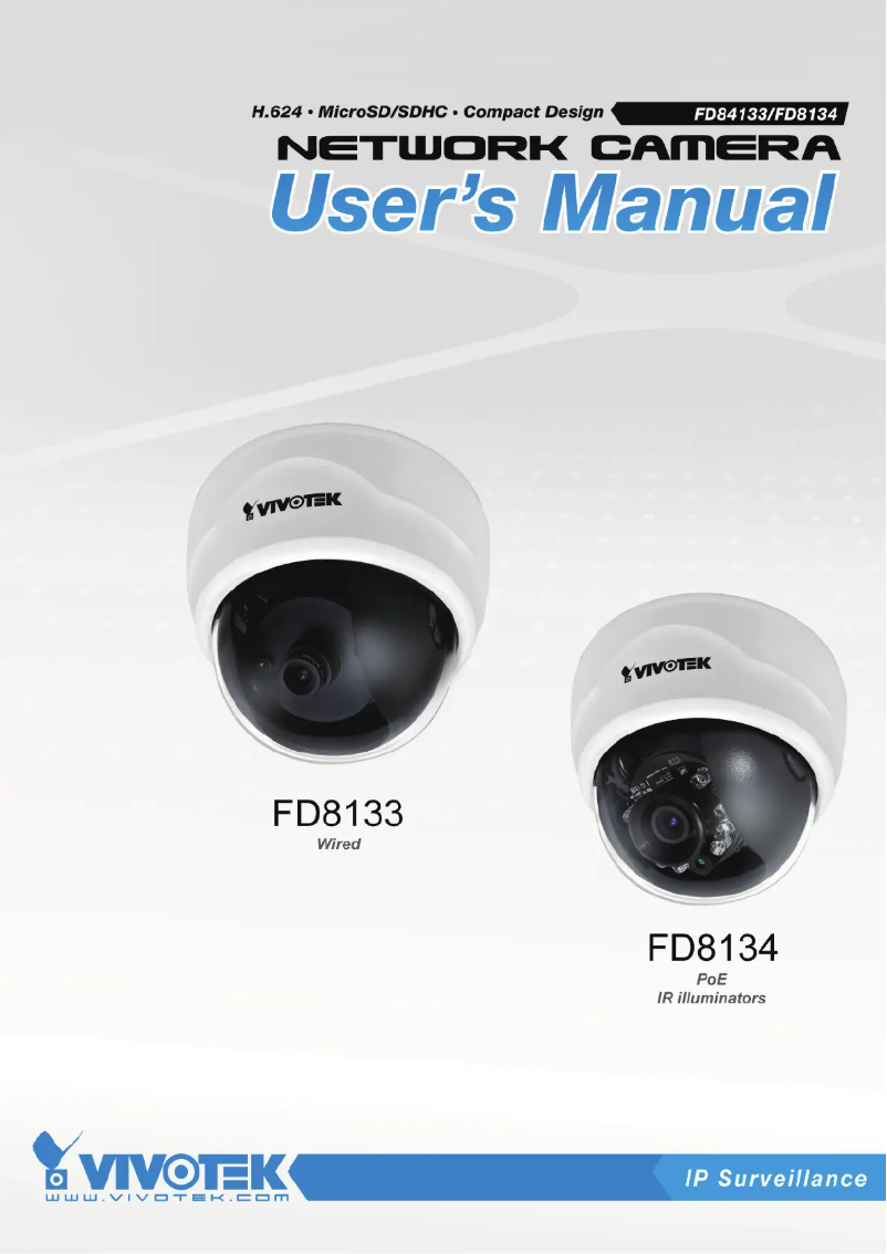 Page 1 de la notice Manuel utilisateur Vivotek FD8133