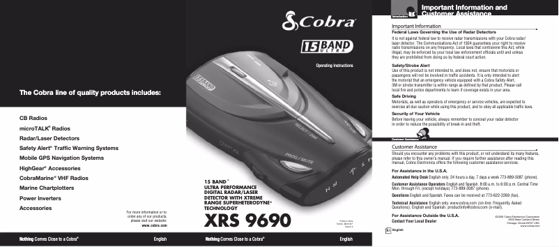 Página 1 del manual Manual de usuario Cobra XRS 9690