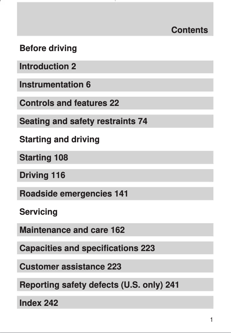 Page n°1 - Mode d'emploi Ford Contour (2000)