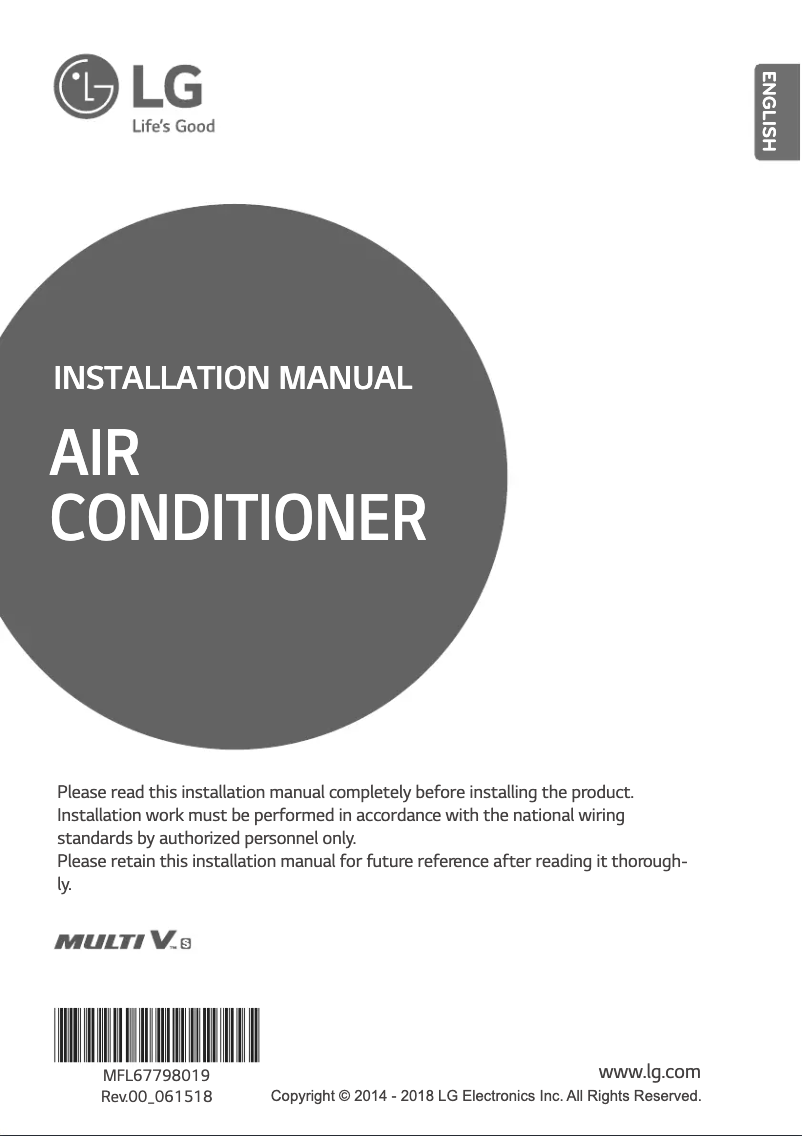Page n°1 - Guide d'installation LG ARUV040GSD0