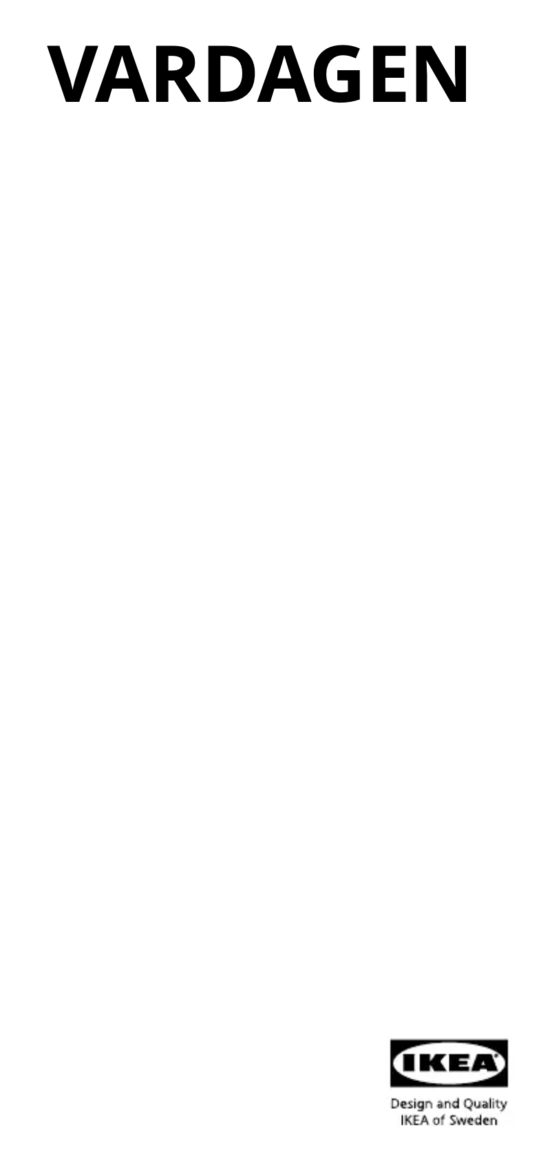 Image de la première page du manuel de l'appareil VARDAGEN 405.606.69