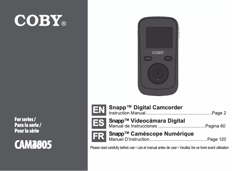 Página 1 del manual Manual de usuario Coby CAM3005