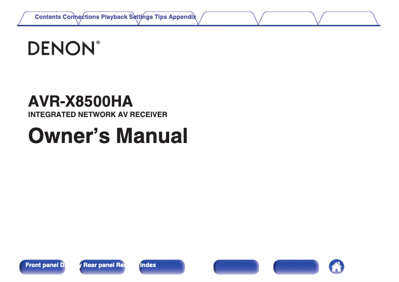 Page n°1 - Manuel utilisateur Denon AVR-X8500HA