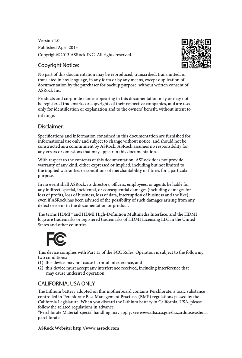 Image de la première page du manuel de l'appareil Z87E-ITX