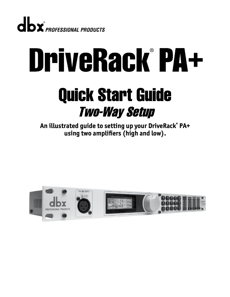 Page n°1 - Guide de démarrage rapide DBX DriveRack PA