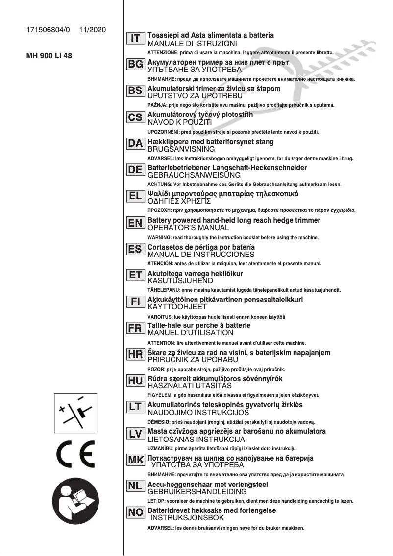 Page n°1 - Manuel utilisateur Stiga PH 900e