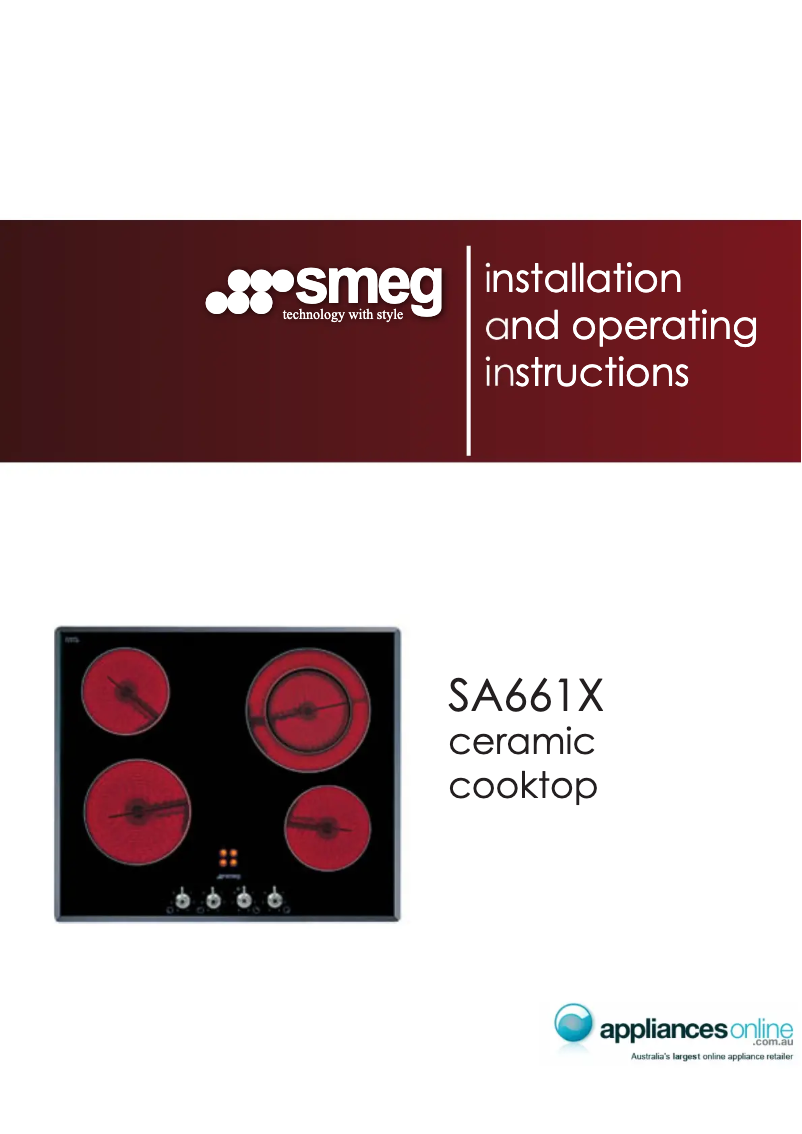 Page 1 de la notice Manuel utilisateur Smeg SA661X