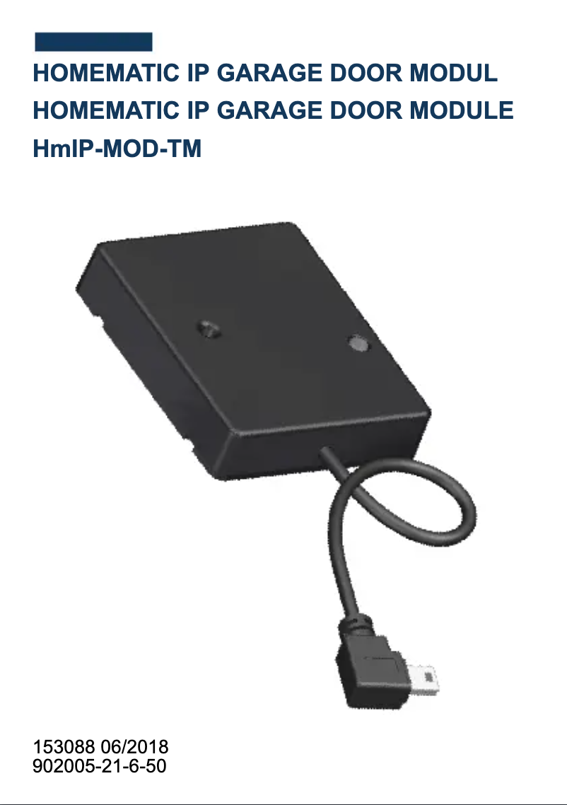 Page n°1 - Manuel utilisateur Tormatic HmIP-MOD-TM