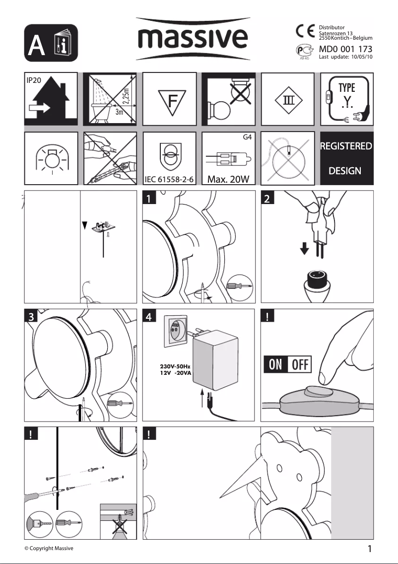 Page 1 de la notice Manuel utilisateur Massive Kico 43042/55/20