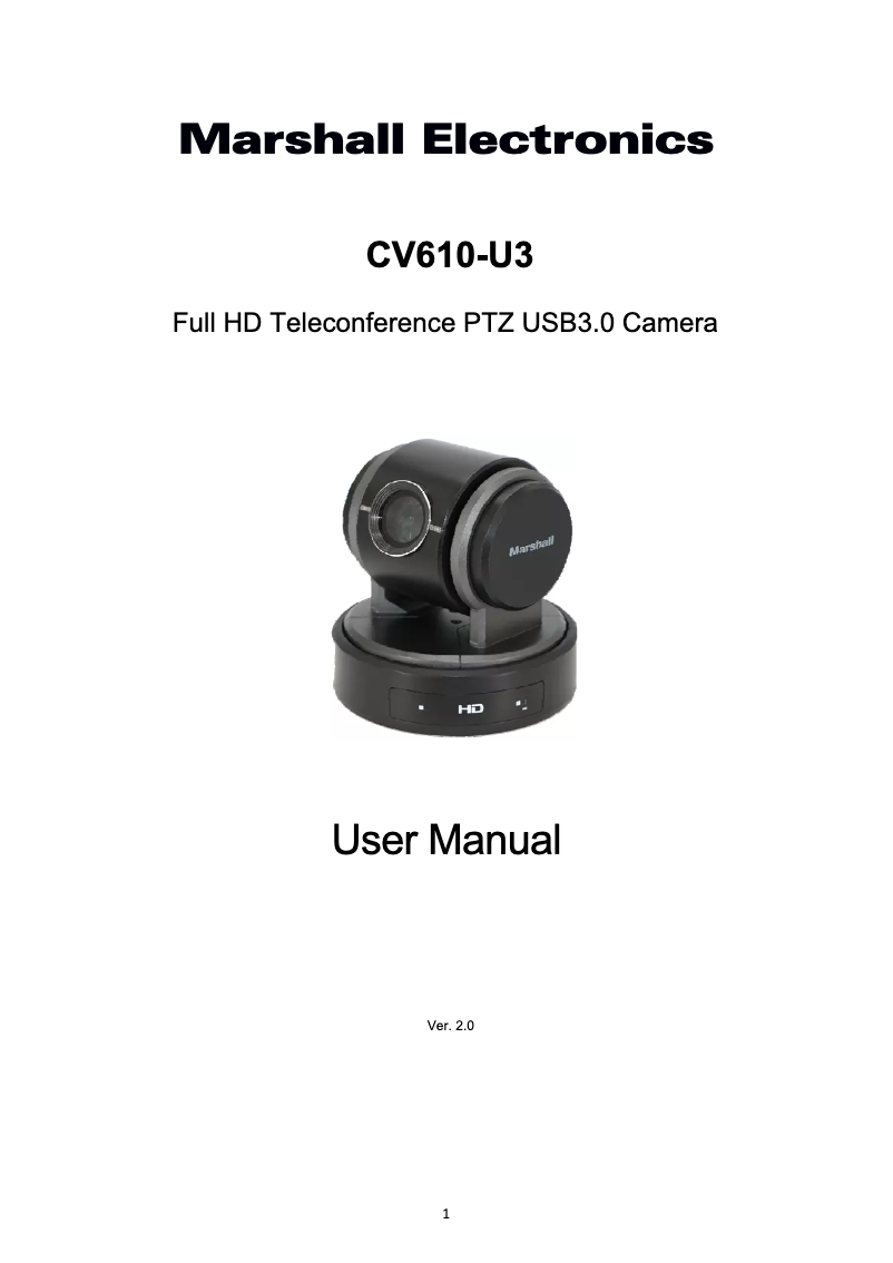 Image de la première page du manuel de l'appareil CV610-U3