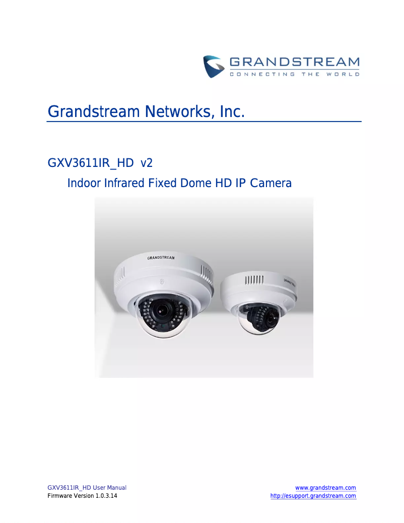 Page 1 de la notice Manuel utilisateur Grandstream GXV3611IR_HD