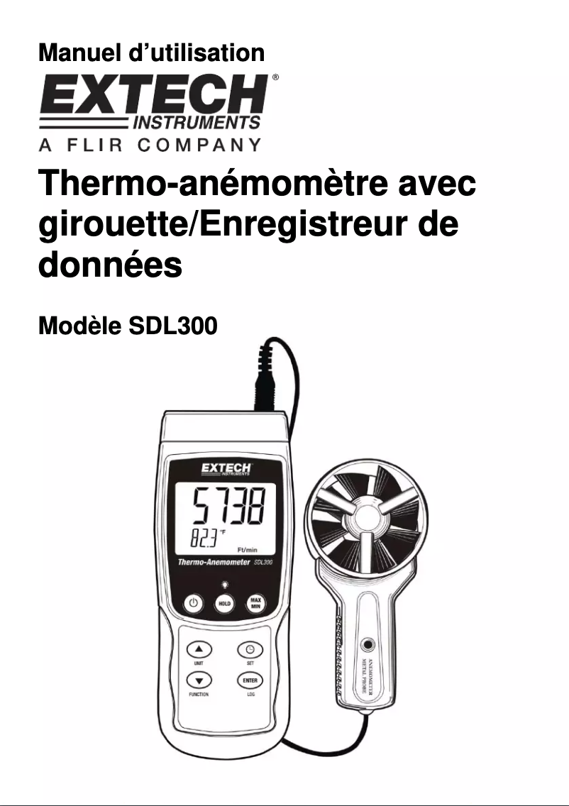 Page 1 de la notice Manuel utilisateur Extech SDL300