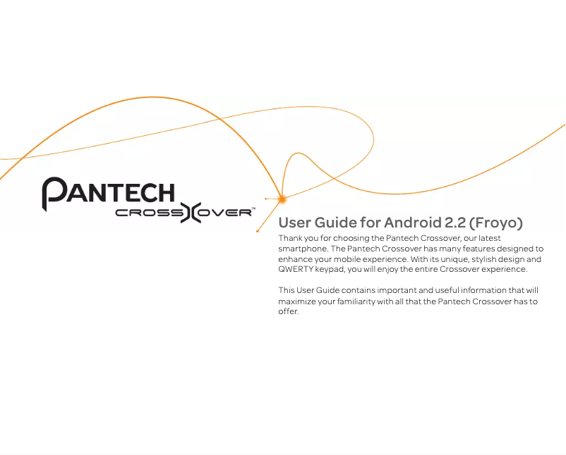 Page n°1 - Manuel utilisateur Pantech Crossover