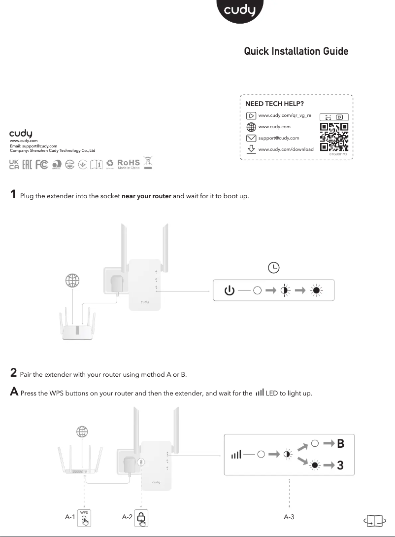 Page 1 de la notice Manuel utilisateur Cudy RE3000