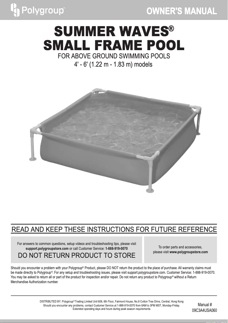 Page 1 de la notice Manuel utilisateur Summer Waves Small Frame